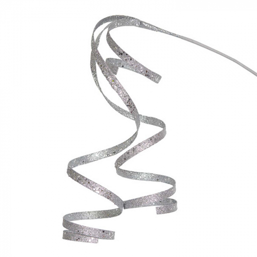 Декор Ветка завиток декоративная серебряная с пайетками 3D 60 см Holiday Classics | Фото 1