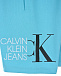Голубые бермуды с белым логотипом Calvin Klein | Фото 3
