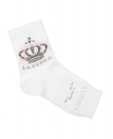 Белые носки с принтом "корона"