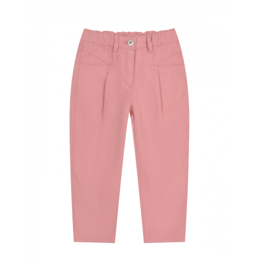 Розовые брюки с поясом на резинке IL Gufo | Фото 1
