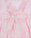 Льняное платье в бело-розовую клетку IL Gufo | Фото 3