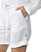 Льняные шорты с поясом на кулиске, белые 120% Lino | Фото 8