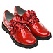 Красные лакированные ботинки с шелковой лентой  | Фото 2