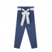 Синие брюки с белым поясом Monnalisa | Фото 1
