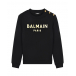 Черный свитшот с золотым логотипом Balmain | Фото 1