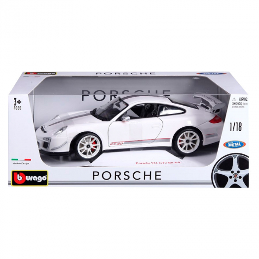 Машина BB 1:18 Plus Porsche 911 GT3 RS 4.0 White Bburago | Фото 1