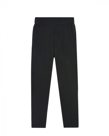 Черные брюки со стрелками из трикотажа Monnalisa | Фото 1