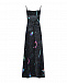 Черное платье-комбинация с принтом &quot;космос&quot; MSGM | Фото 2