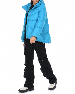 Синяя куртка с асимметричным подолом ADD Синий, арт. 6AW441 3094 | Фото 2