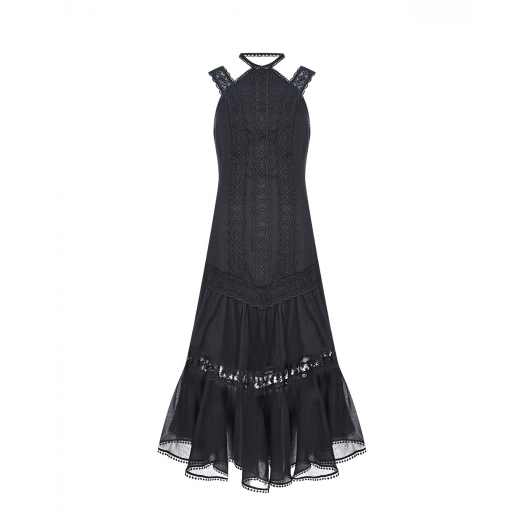 Черное платье с кружевной отделкой Charo Ruiz | Фото 1