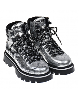 Серебристые ботинки MSGM Серебристый, арт. 69178 VAR.1 | Фото 1