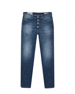 Синие джинсы прямого кроя Dondup Синий, арт. DFPA214C DS040 4016 | Фото 1