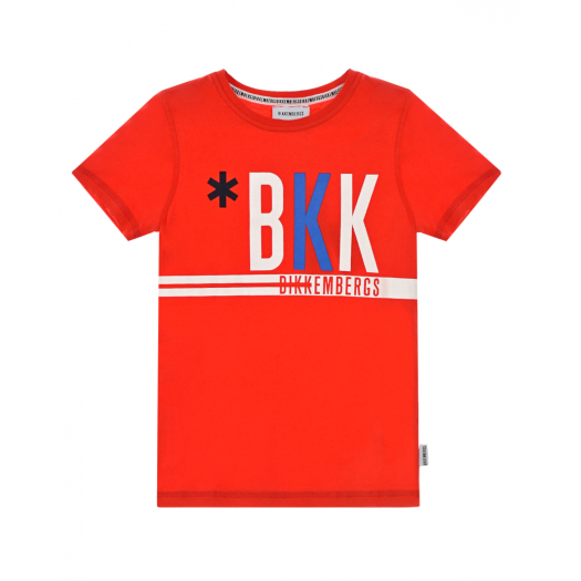 Красная футболка с принтом ВКК Bikkembergs | Фото 1