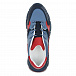 Синие кроссовки с красными вставками Emporio Armani | Фото 4