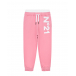 Розовые спортивные брюки с белым логотипом No. 21 | Фото 1
