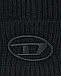 Черная шапка с лого в тон Diesel | Фото 3