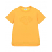 Желтая футболка с логотипом в тон Fendi | Фото 1