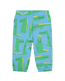 Голубые спортивные брюки с принтом &quot;крокодилы&quot; Stella McCartney Голубой, арт. 8Q6TC0 Z0169 604VE | Фото 2