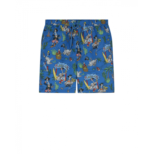 Синие шорты для купания с принтом &quot;фламинго&quot; Stella McCartney | Фото 1