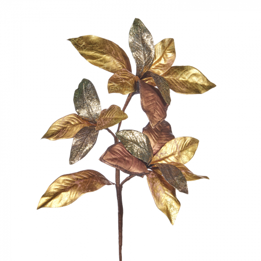 Декор Ветка Магнолии, золото/зеленый/корич, 66 см Goodwill | Фото 1