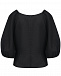 Черная льняная блуза с рукавами-фонариками SHADE | Фото 5