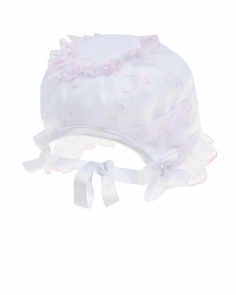 Белый чепчик с розовыми кружевами Aletta Белый, арт. RT22563-11 T105 | Фото 2