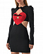 Черное платье с декором &quot;сердце&quot; Mo5ch1no Jeans | Фото 10