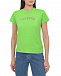 Зеленая футболка с лого из стразов Vivetta | Фото 6