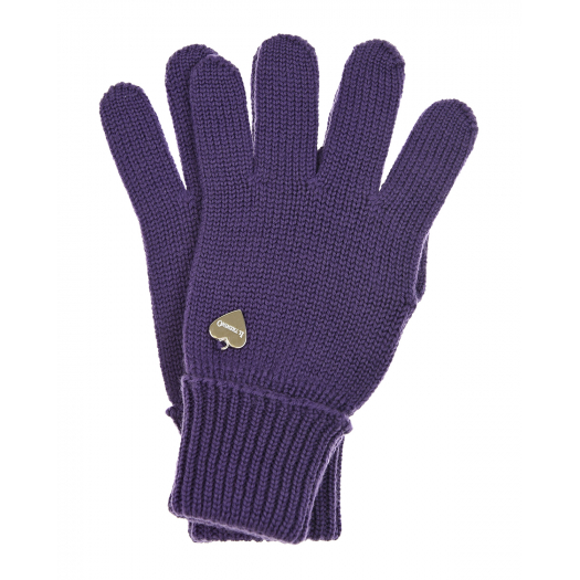 Фиолетовые перчатки из шерсти Il Trenino | Фото 1