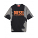 Черно-серая футболка с принтом tie-dye Diesel | Фото 1