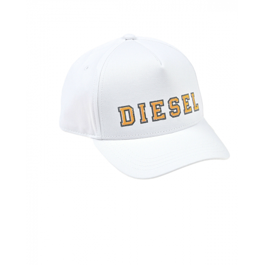 Белая бейсболка с желтым лого Diesel | Фото 1