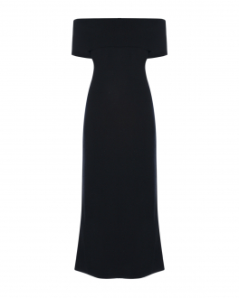 Черное платье с открытыми плечами Pietro Brunelli Черный, арт. AGI014 VISPER 9999 | Фото 1