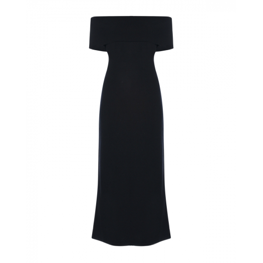 Черное платье с открытыми плечами Pietro Brunelli | Фото 1