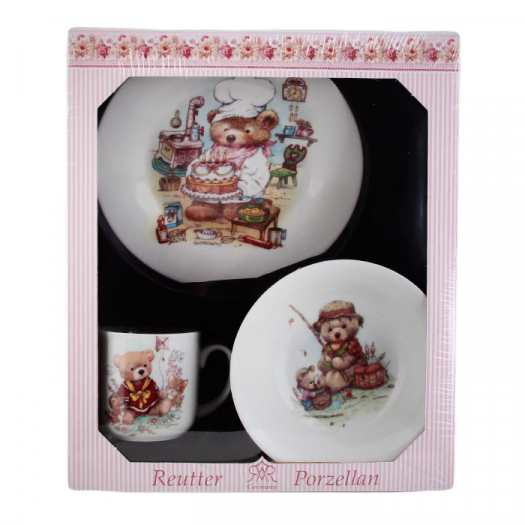 Набор посуды Reutter Porzellan Джордано Медвежонок, 3 предмета  | Фото 1