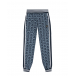 Темно-синие спортивные брюки со сплошным лого Philipp Plein | Фото 1