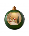 Новогодний сувенир "Шар Санта", зеленый, (LED), 16*14 см