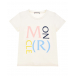 Белая футболка с разноцветным логотипом Moncler | Фото 1
