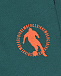 Зеленые спортивные брюки с оранжевым лого Bikkembergs | Фото 3