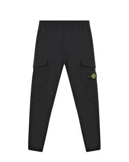 Черные брюки с карманами-карго Stone Island , арт. 751630612 V0029 BLACK | Фото 1
