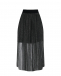 Черная юбка с поясом на резинке Monnalisa | Фото 1
