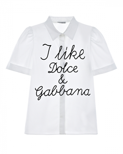 Рубашка с надписью &quot;I Like Dolce&Gabbana&quot;  | Фото 1
