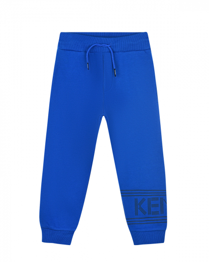 Синие спортивные брюки с логотипом  | Фото 1
