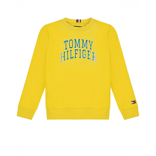 Желтый свитшот с синим логотипом Tommy Hilfiger | Фото 1