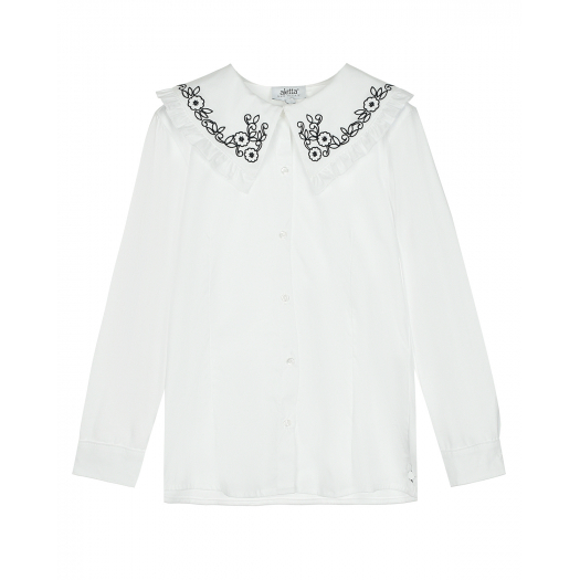 Белая рубашка с вышивкой на воротнике Aletta | Фото 1