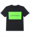 Черная футболка с бархатистым логотипом Emporio Armani | Фото 1