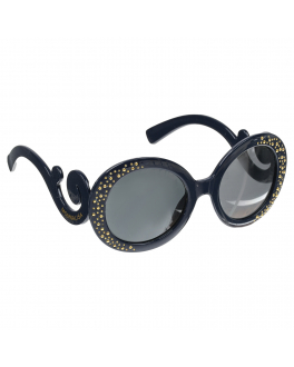 Круглые очки со стразами Monnalisa Синий, арт. 19A078 1088 056S | Фото 1