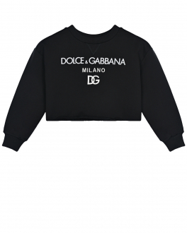 Черный свитшот с белым логотипом Dolce&Gabbana Черный, арт. L5JW7M G7F0U N0000 | Фото 1