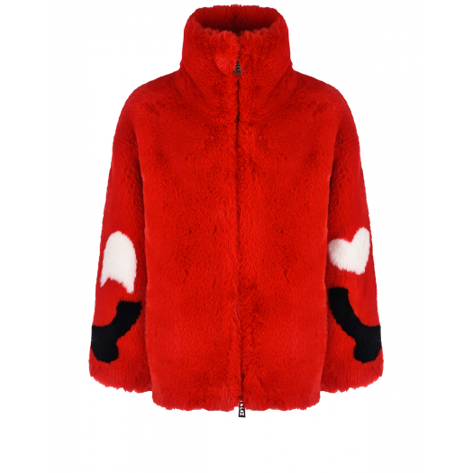 Красная куртка из эко-меха Glox | Фото 1