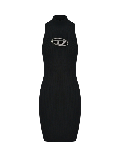 Мини-платье с лого, черное Diesel | Фото 1