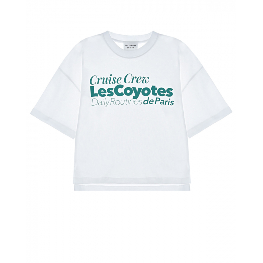 Белая футболка с принтом &quot;Cruise Crew&quot; Les Coyotes de Paris | Фото 1